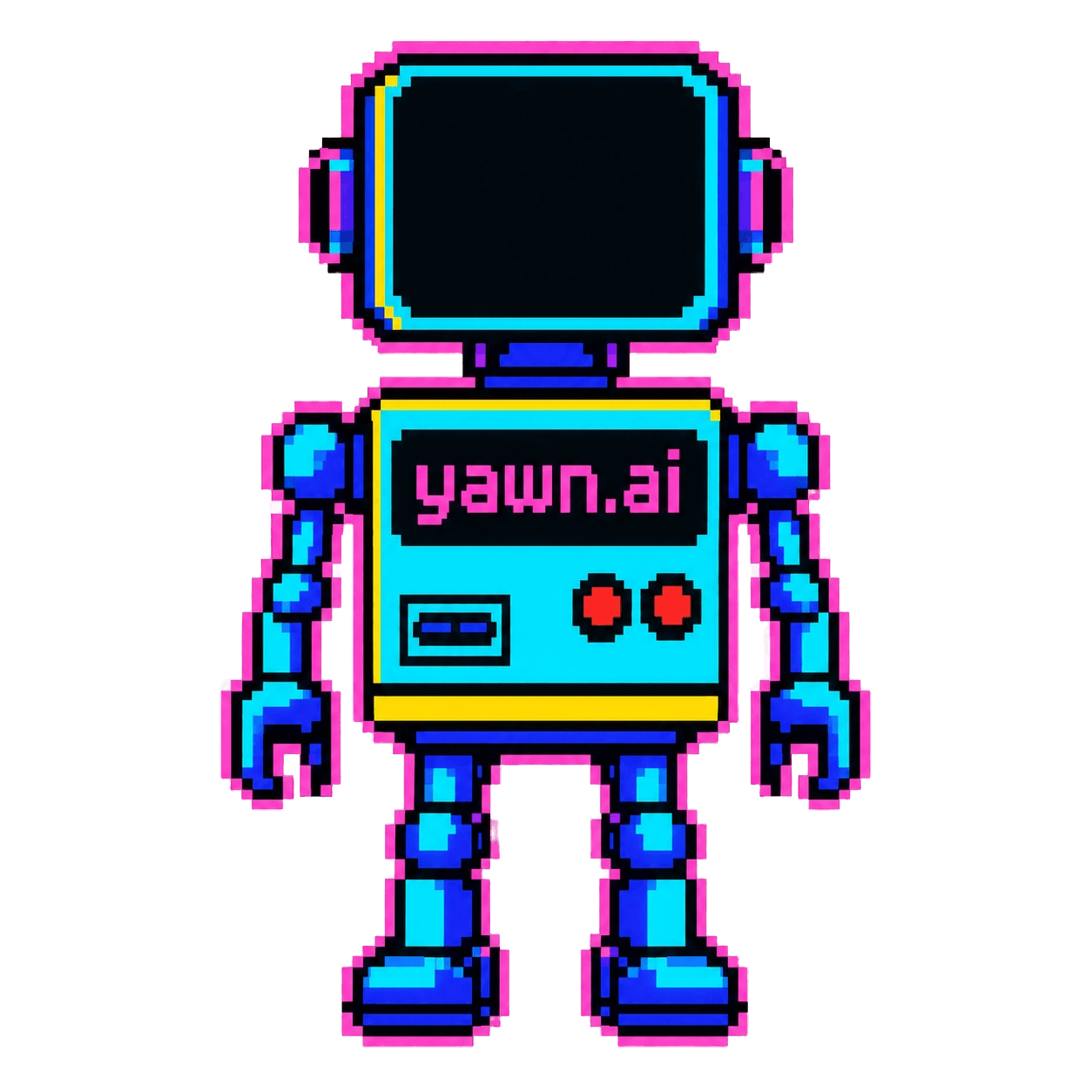 A blank yawn.bot waiting at its Face